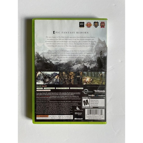 The Elder Scrolls V Skyrim Xbox 360 CIB Complete w/ Manual Microsoft - Picture 2 of 6
